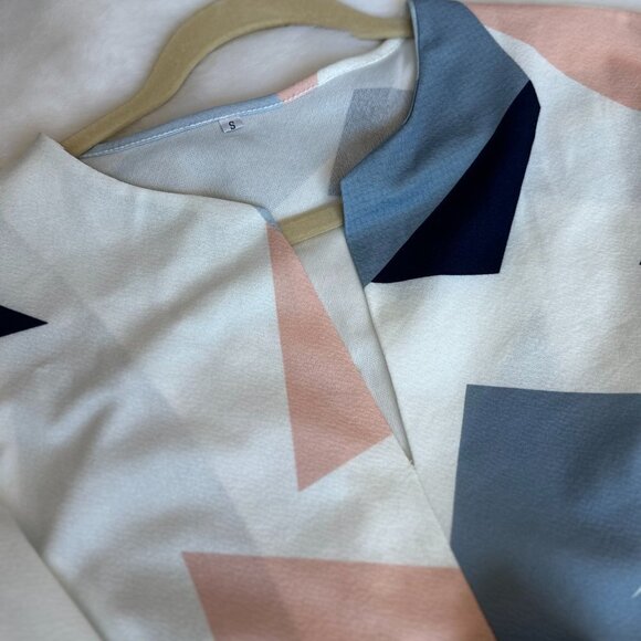 Multicolor Women's Geometric Summer Midi Dress Size Small - Picture 6 of 8